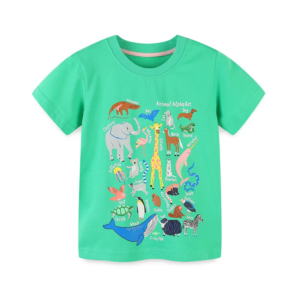 Sale Origami Doll Animal Alphabet kids tee