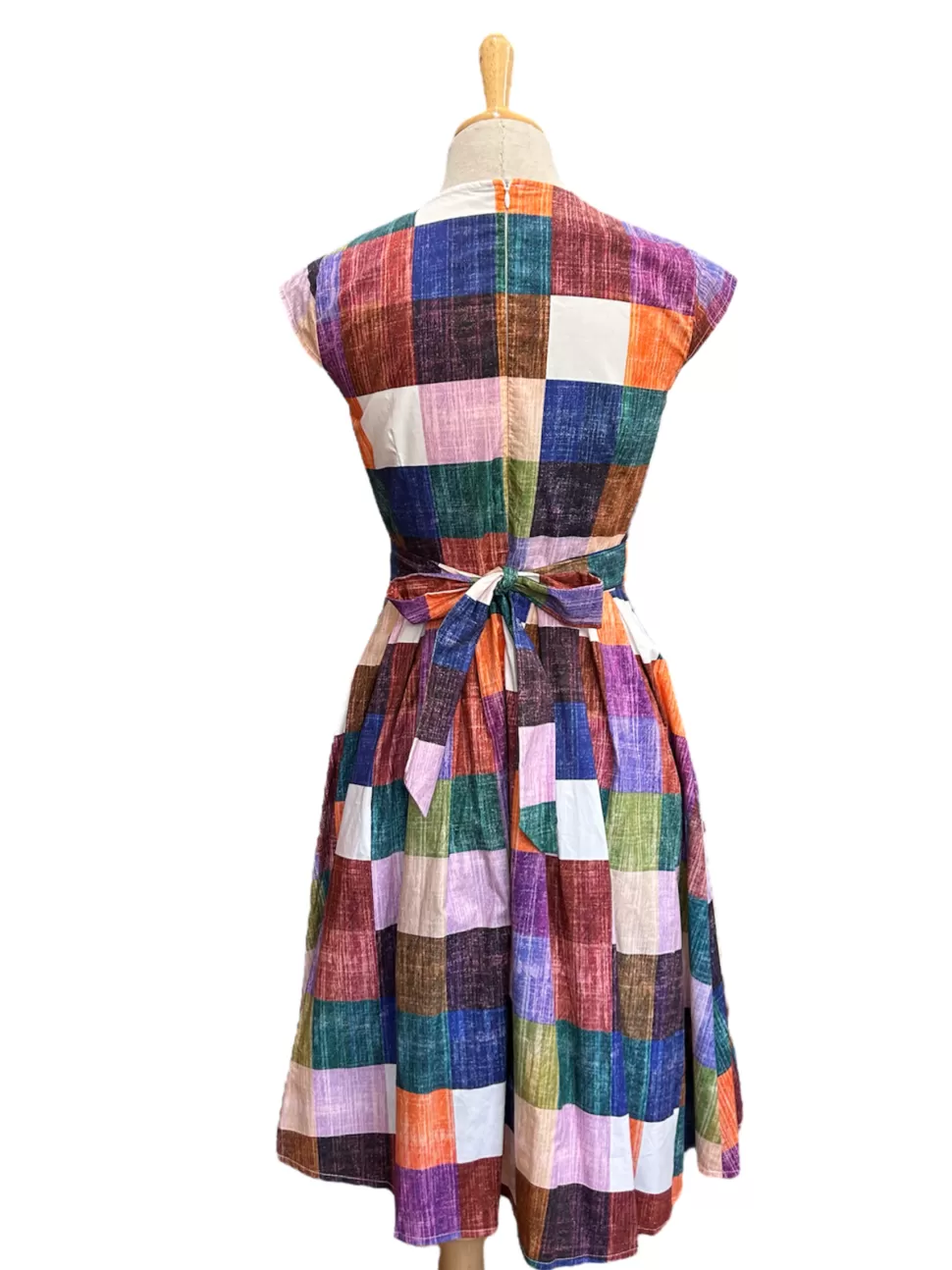 New Origami Doll Beatrice Dress - Rainbow Check