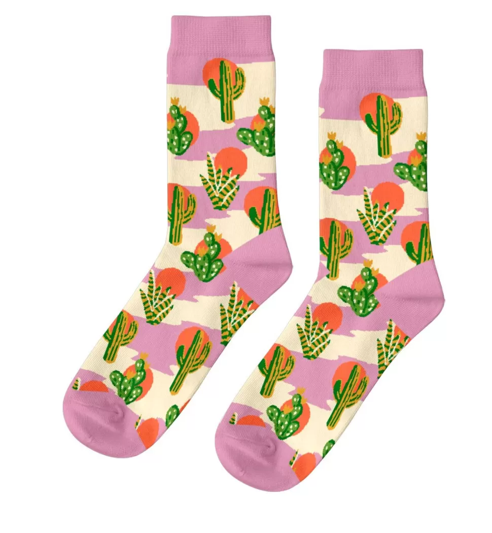 Best Sale Origami Doll Cactus Sunset - Women's Crew Socks