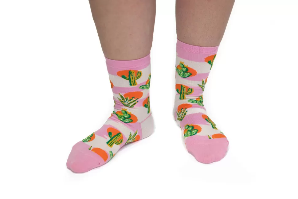 Best Sale Origami Doll Cactus Sunset - Women's Crew Socks