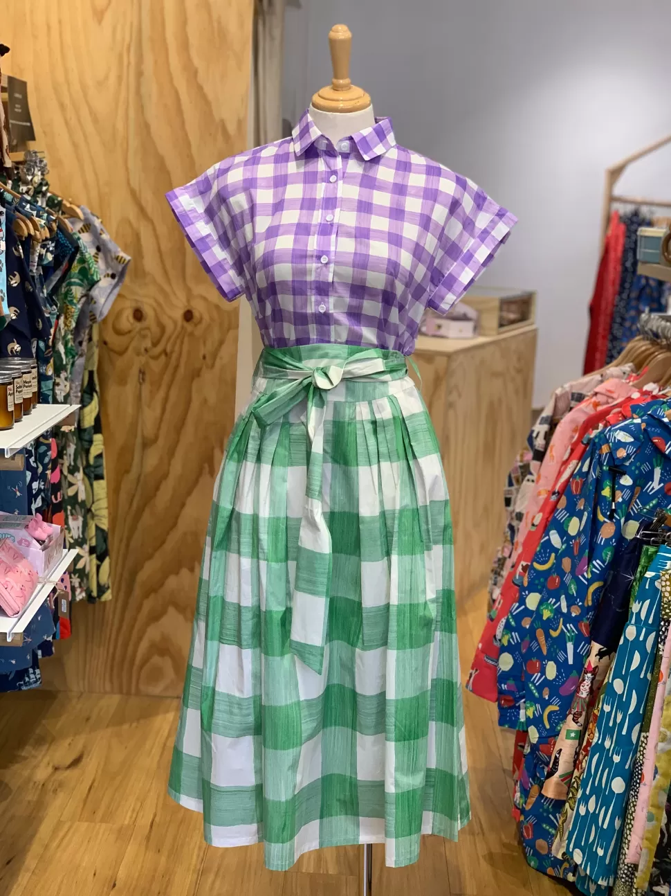 Fashion Origami Doll Camila Skirt - Green plaid (CLEARANCE SALE)