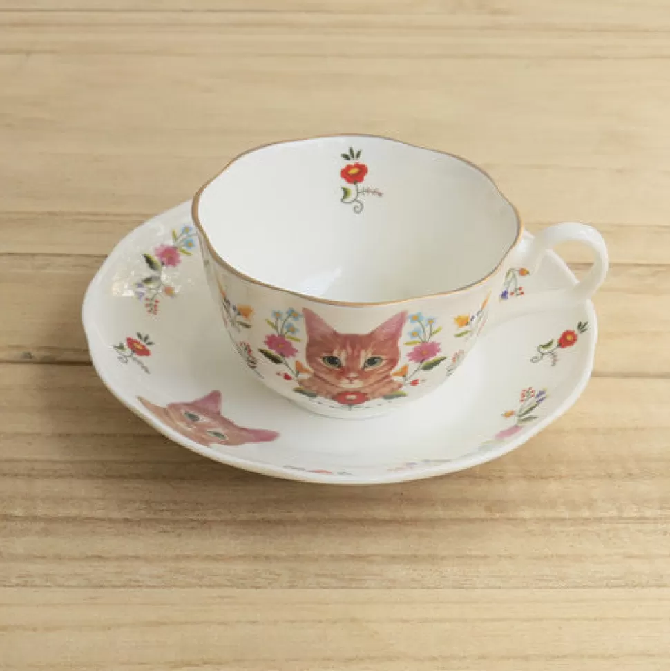 Best Sale Origami Doll Cat teacup & saucer set (Newtown pick up only)