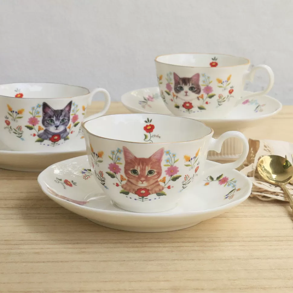 Best Sale Origami Doll Cat teacup & saucer set (Newtown pick up only)