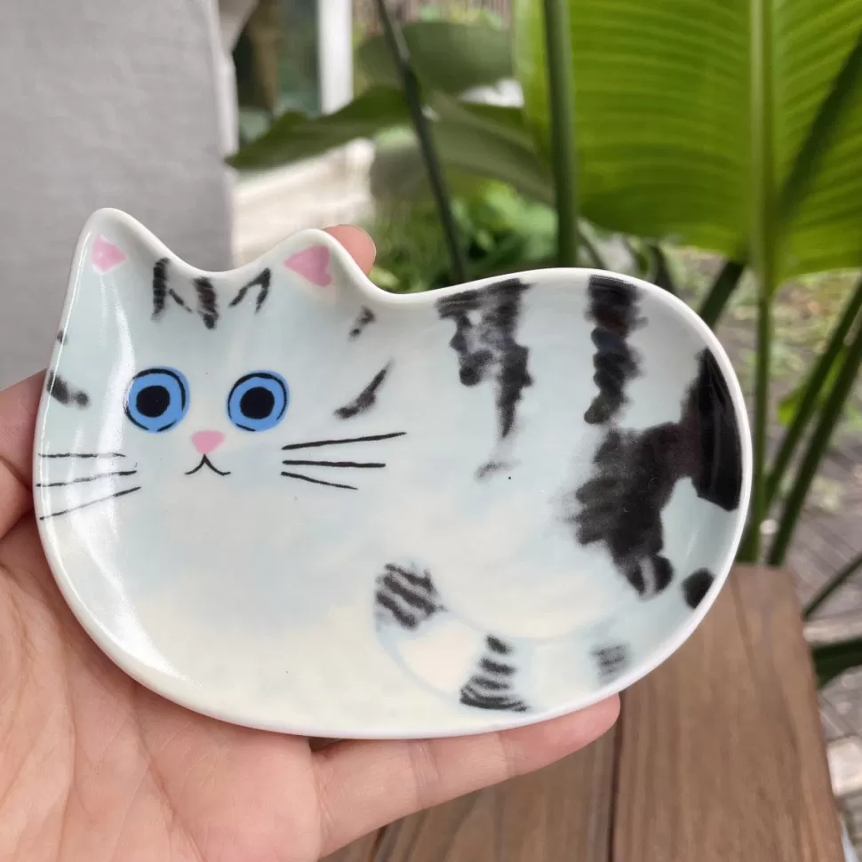 Flash Sale Origami Doll Ceramic jewellery dish - Cats