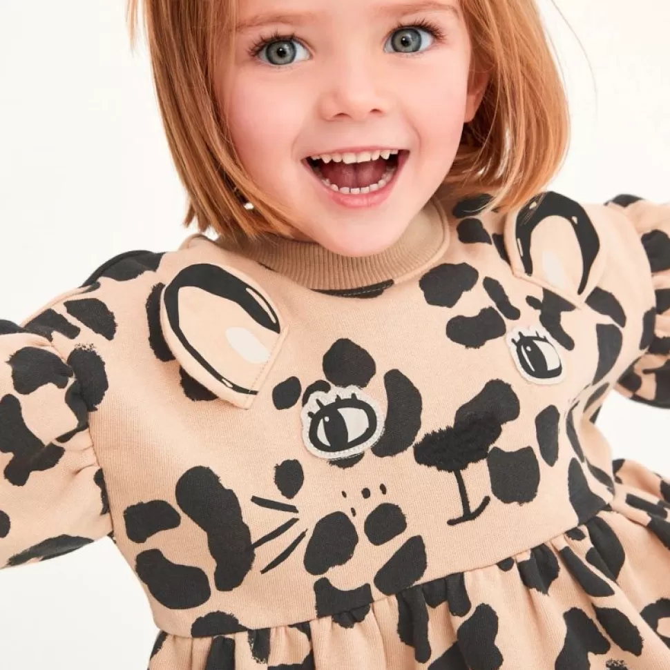 Online Origami Doll Cheetah cotton girl dress