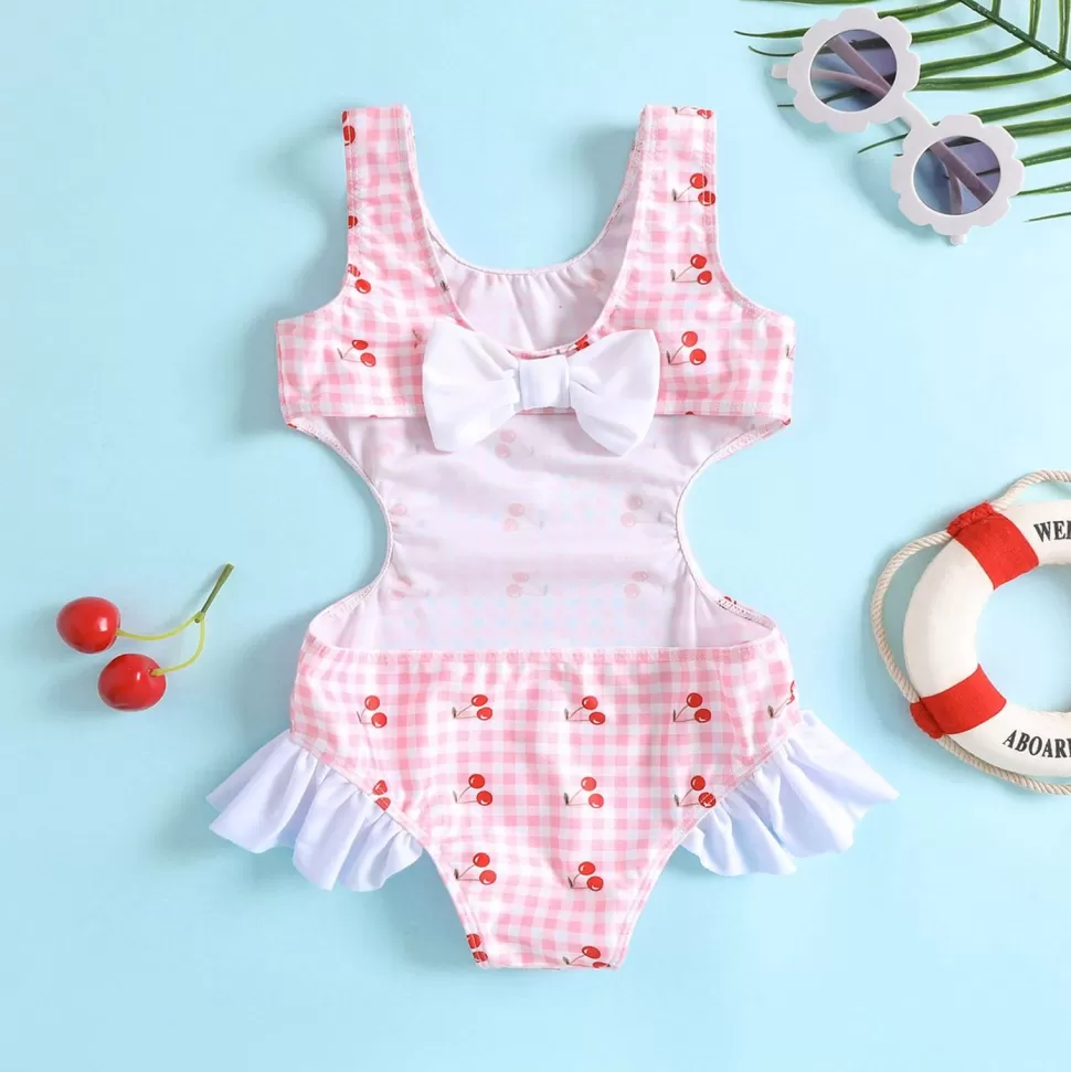 Sale Origami Doll Cherry kids swimsuit