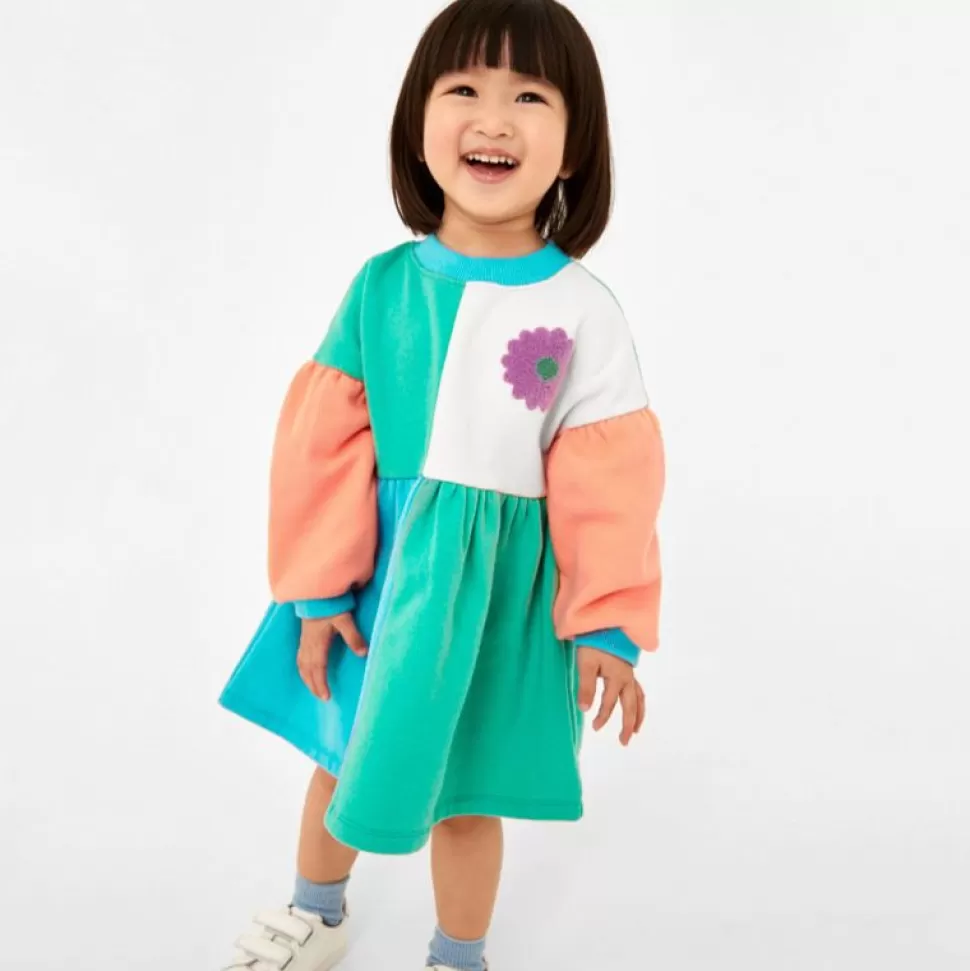 Fashion Origami Doll Colour Block Daisy Girl Dress (Low in Stock / 6 & 7 yrs old)
