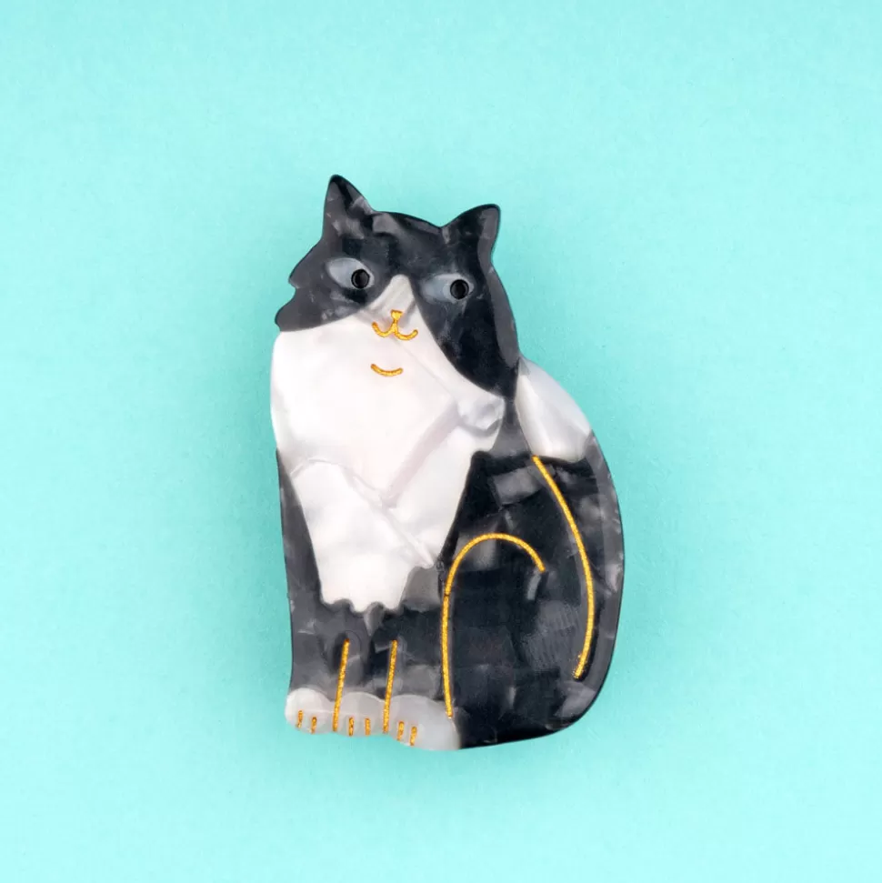 Sale Origami Doll Coucou Suzette black and white Cat hair clip