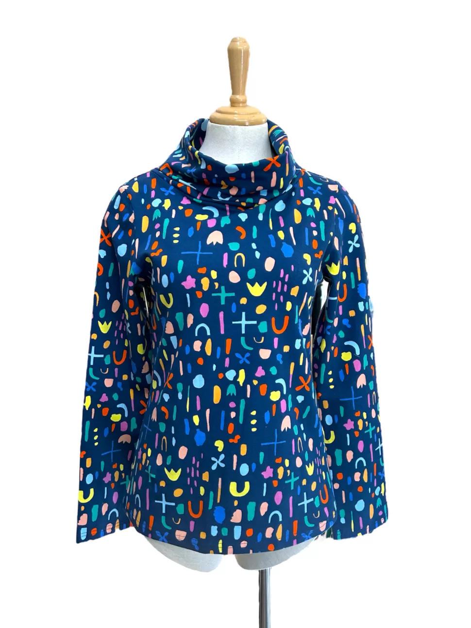 Clearance Origami Doll Emma cowl neck top - Abstract