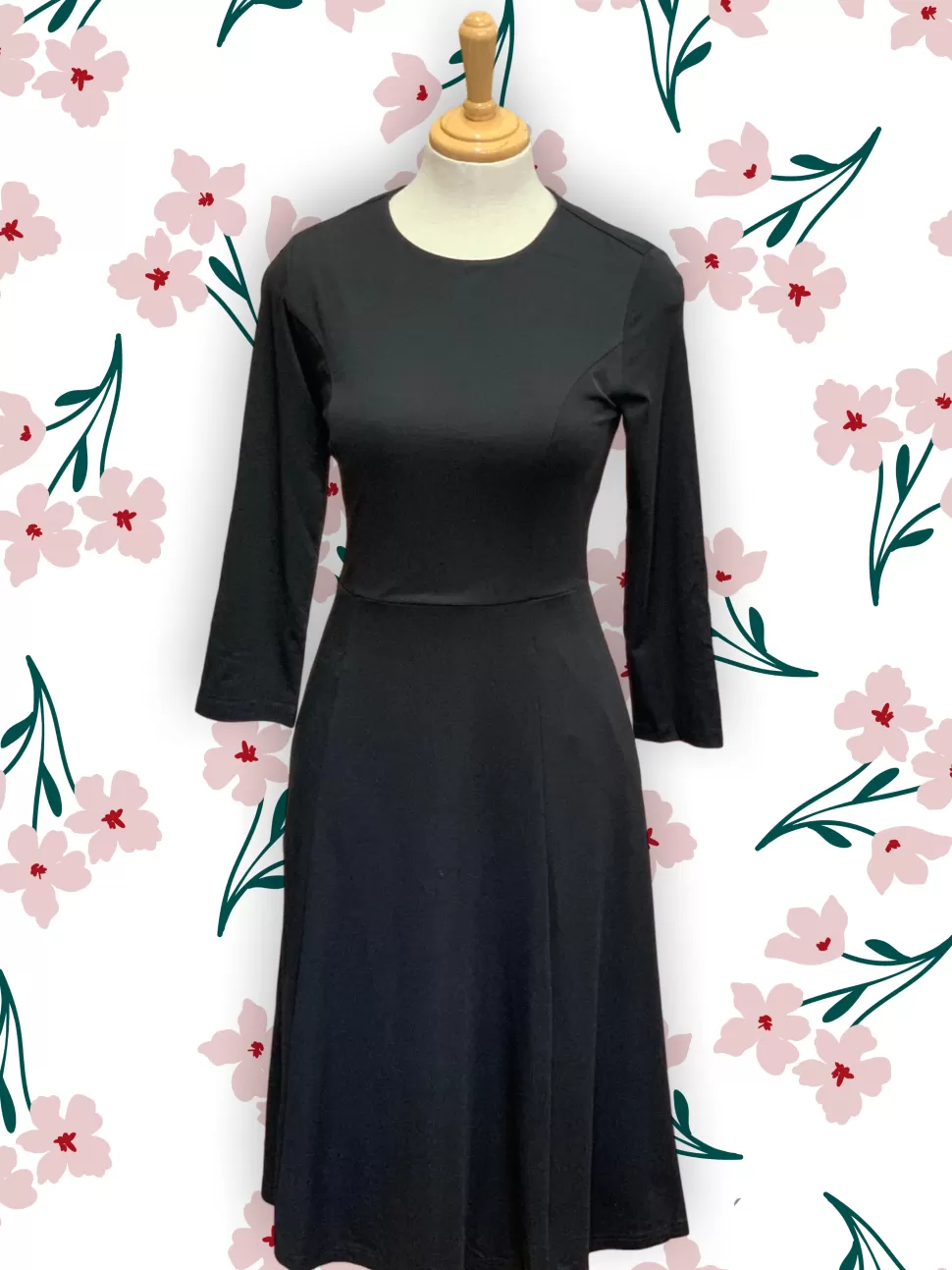 Store Origami Doll Essential Jersey Dress - (Clearance Sale) Black