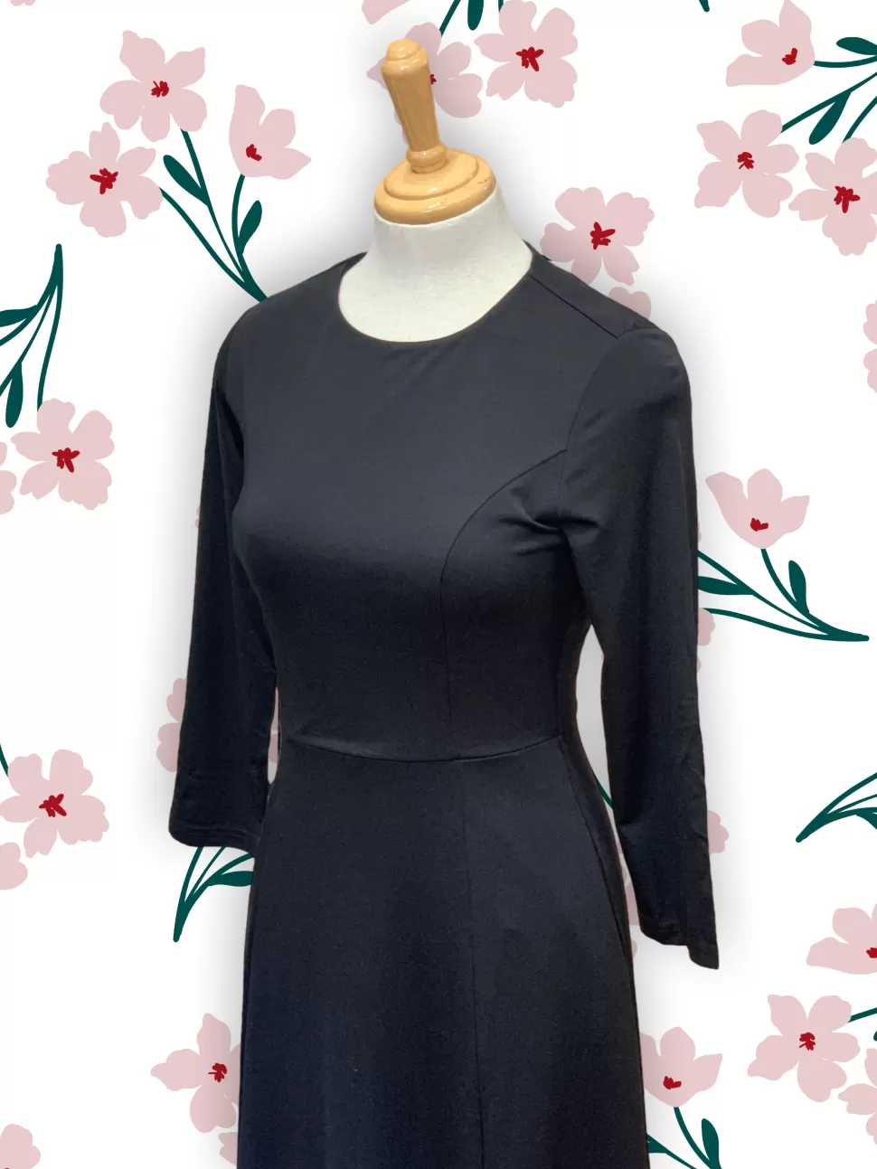 Store Origami Doll Essential Jersey Dress - (Clearance Sale) Black