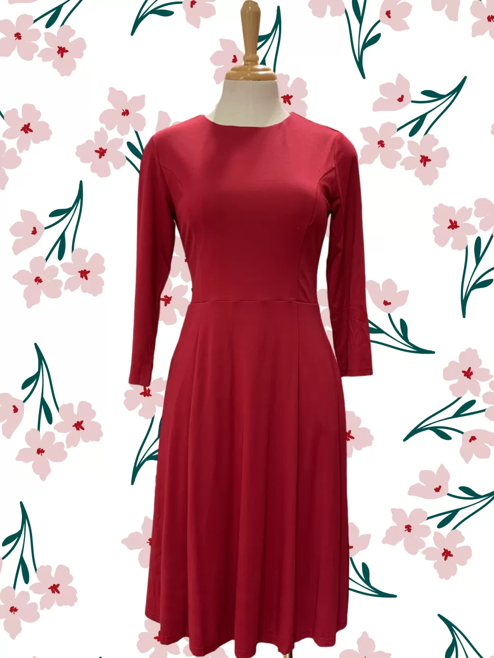 Sale Origami Doll Essential Jersey Dress - (Clearance Sale) Red