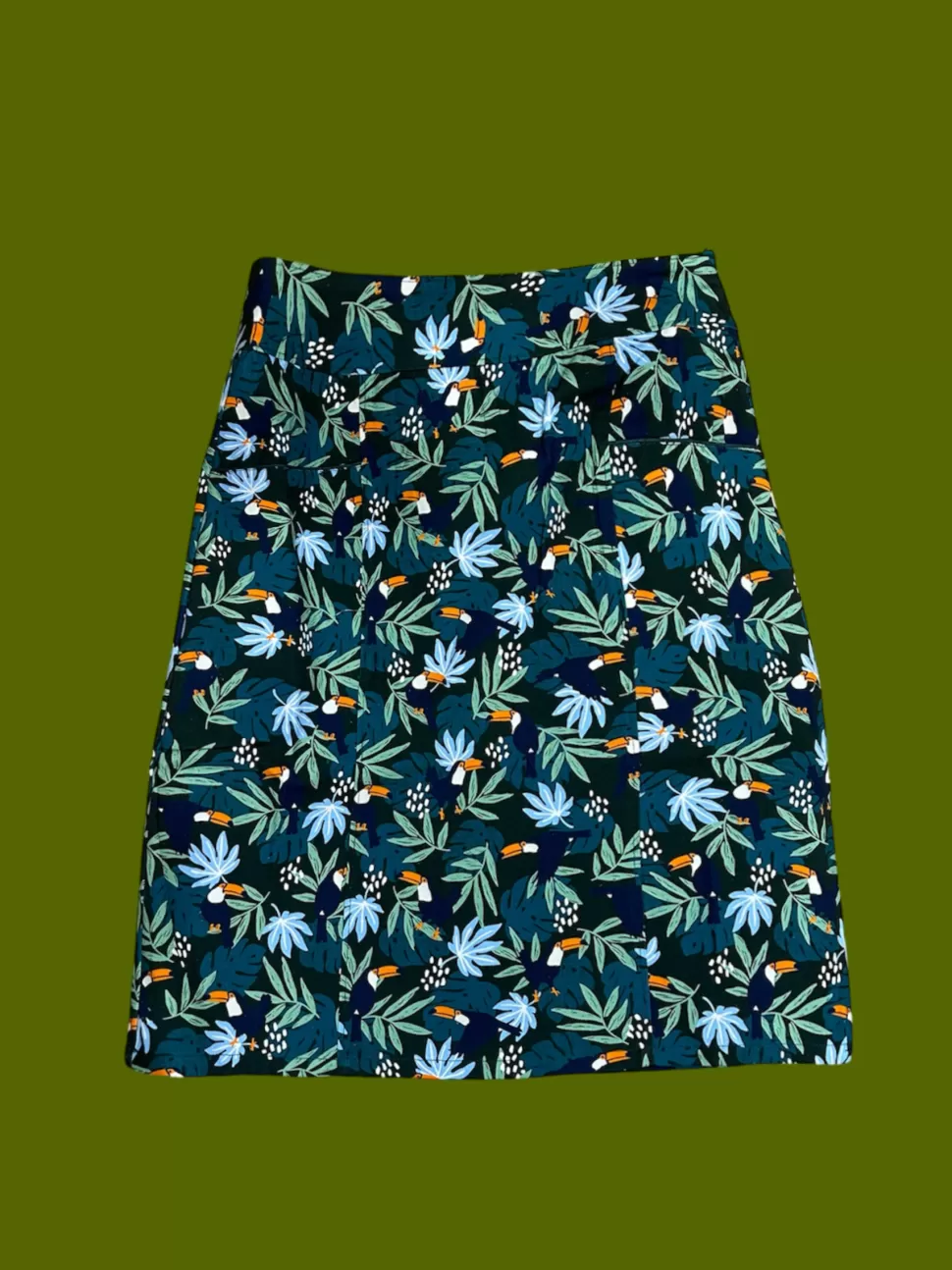 Hot Origami Doll Farmer's Market Skirt - Toucan