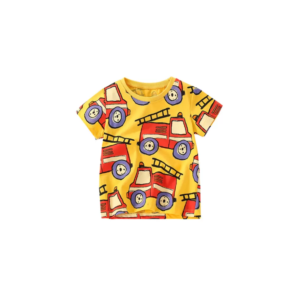 Cheap Origami Doll Fire truck kids tee