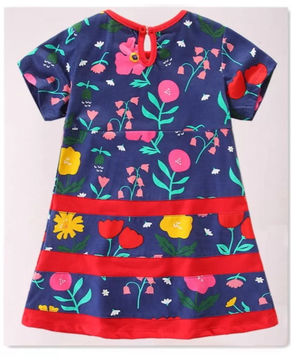 Cheap Origami Doll Flowers Cotton Jersey Short Sleeve Girl Dress (6-7 yrs old ONLY)