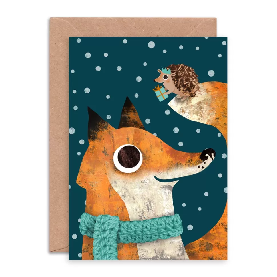 Best Origami Doll Fox & Hedghog Single Greeting Card