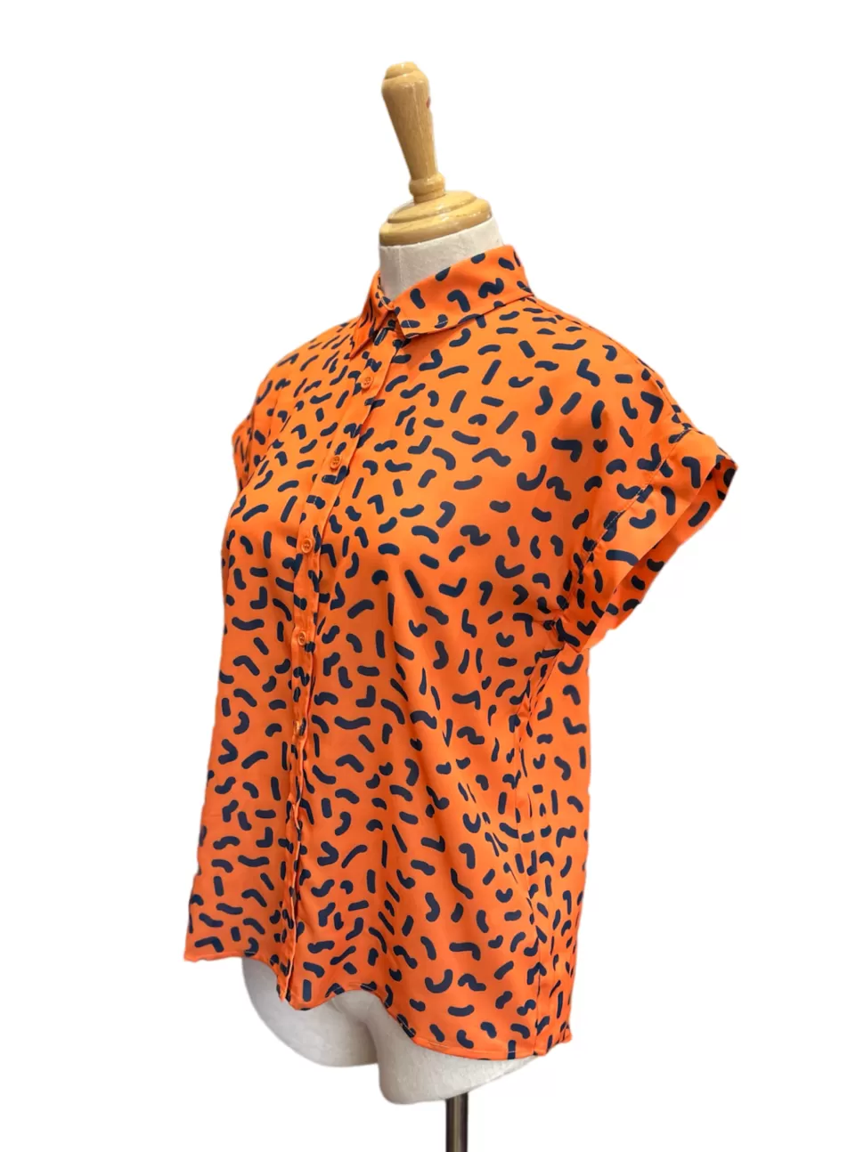 Flash Sale Origami Doll Fun Squiggles Top - Orange (CLEARANCE SALE)