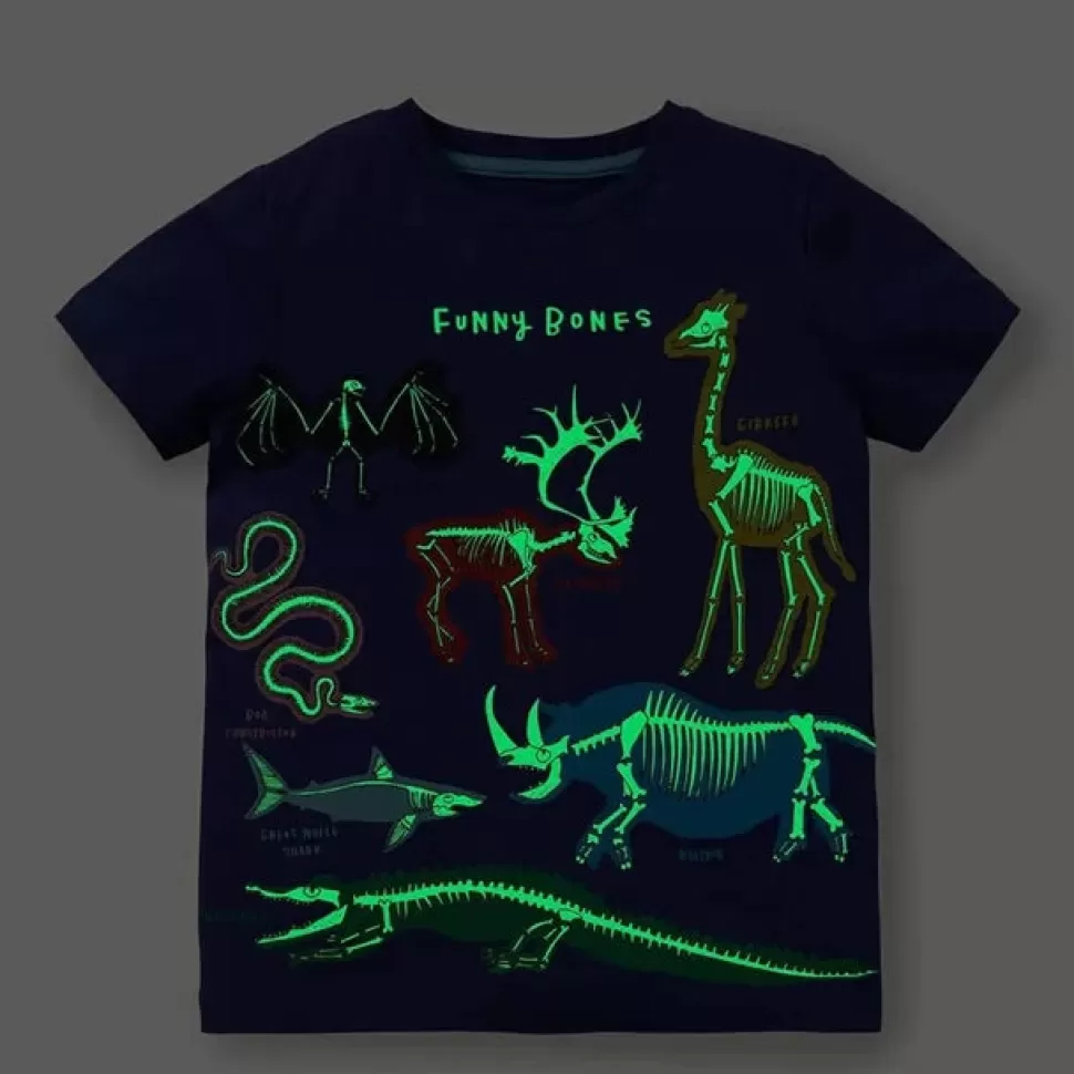 Sale Origami Doll Glow in the dark funny bones tee