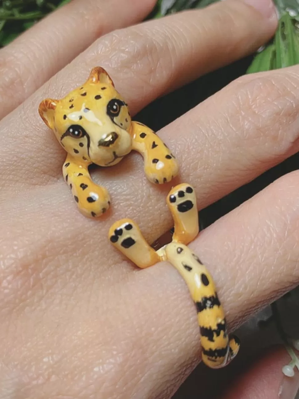 Cheap Origami Doll Handmade Cheetah Ring