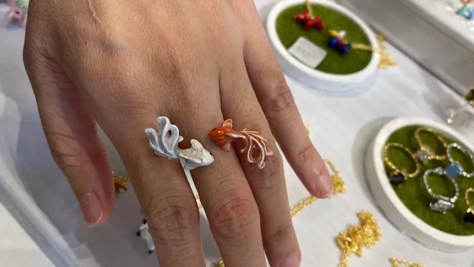 Flash Sale Origami Doll Handmade Gold Fish Ring