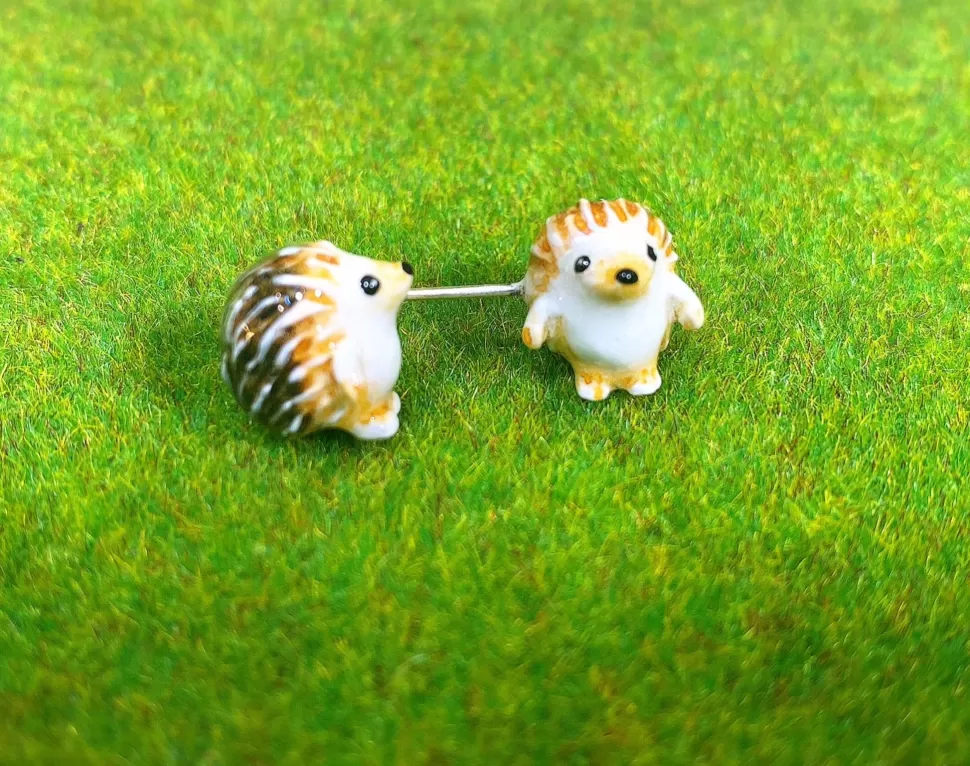 Cheap Origami Doll Handmade Hedgehog Earrings