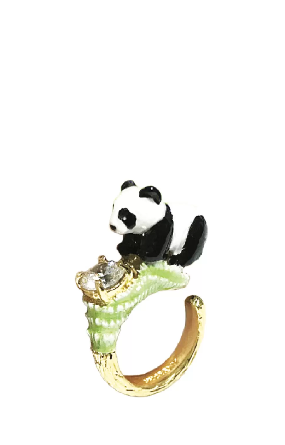 Cheap Origami Doll Handmade Panda Bling Bling Ring