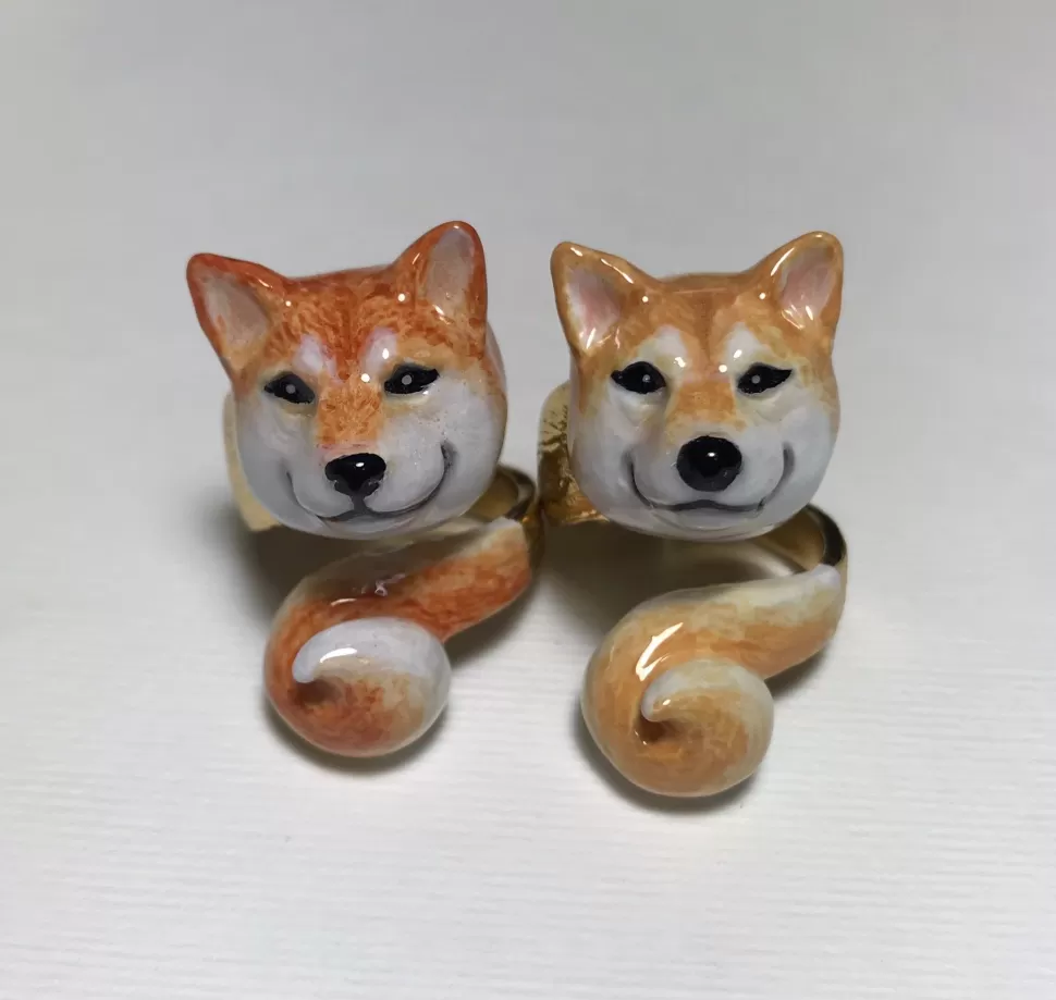 Flash Sale Origami Doll Handmade Shiba Dog Ring