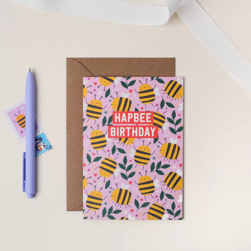 Hot Origami Doll Hapbee Birthday Card | Bee Birthday Card for Kids