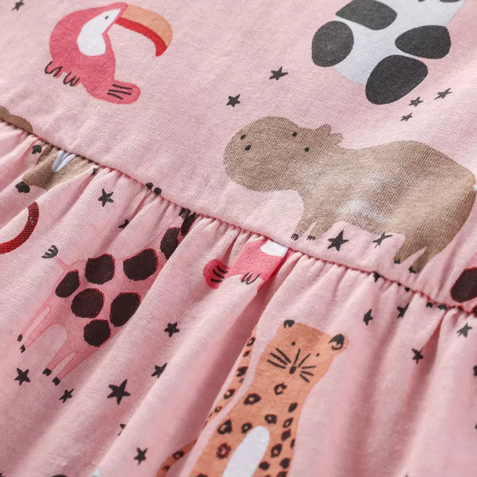 Hot Origami Doll Happy animals cotton girls dress (Low in stock/ 6&7 yrs old)