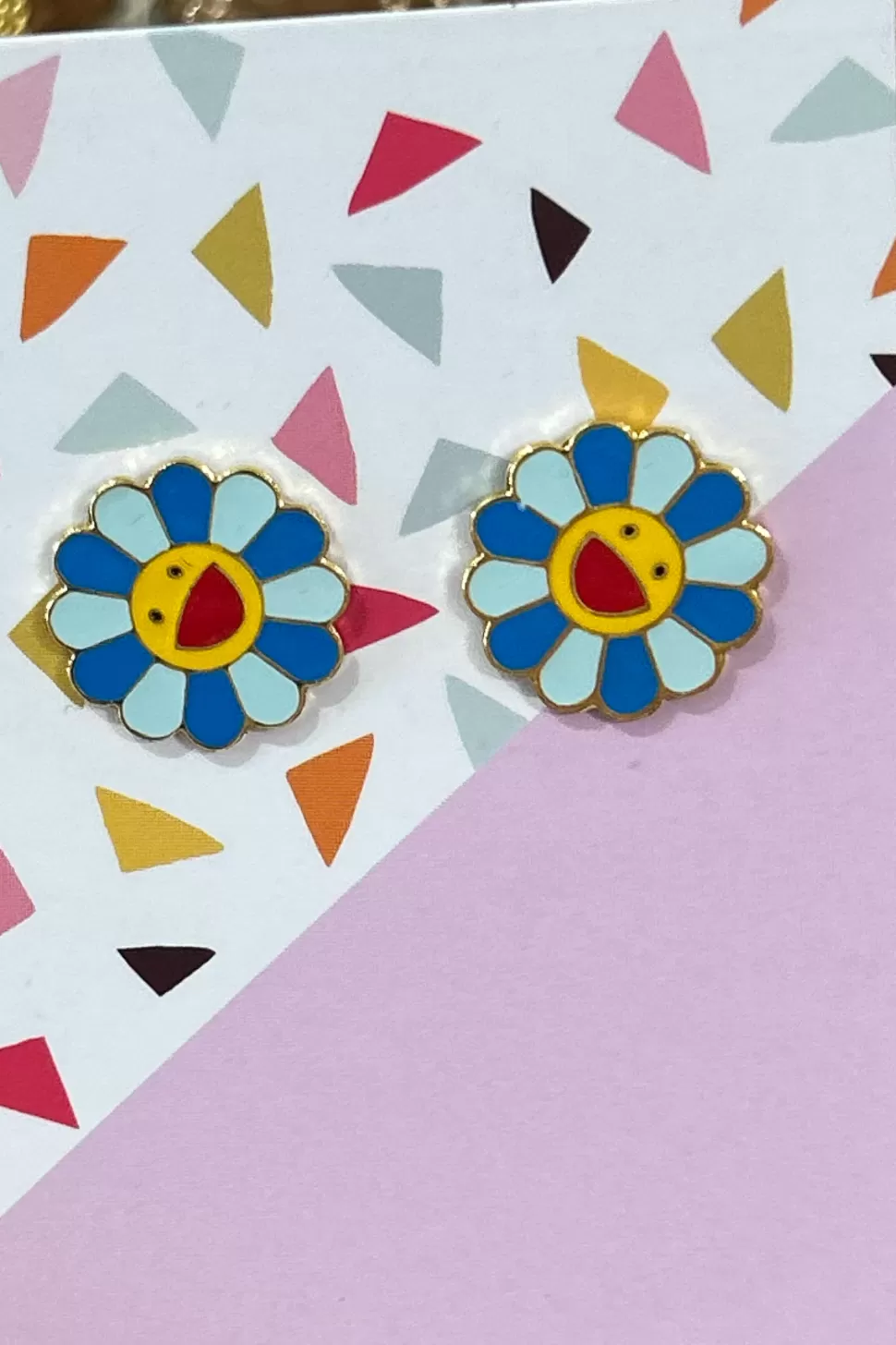 Hot Origami Doll Happy Sunflower Earring