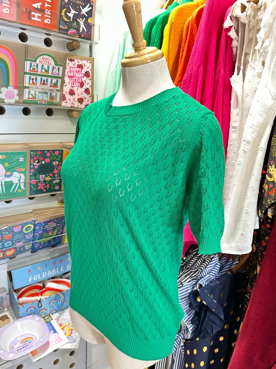 Fashion Origami Doll Josie Pointelle Knit Tee (CLEARANCE SALE)