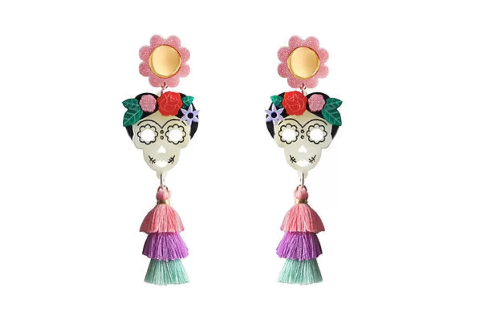 Outlet Origami Doll Laliblue Catrinas earrings