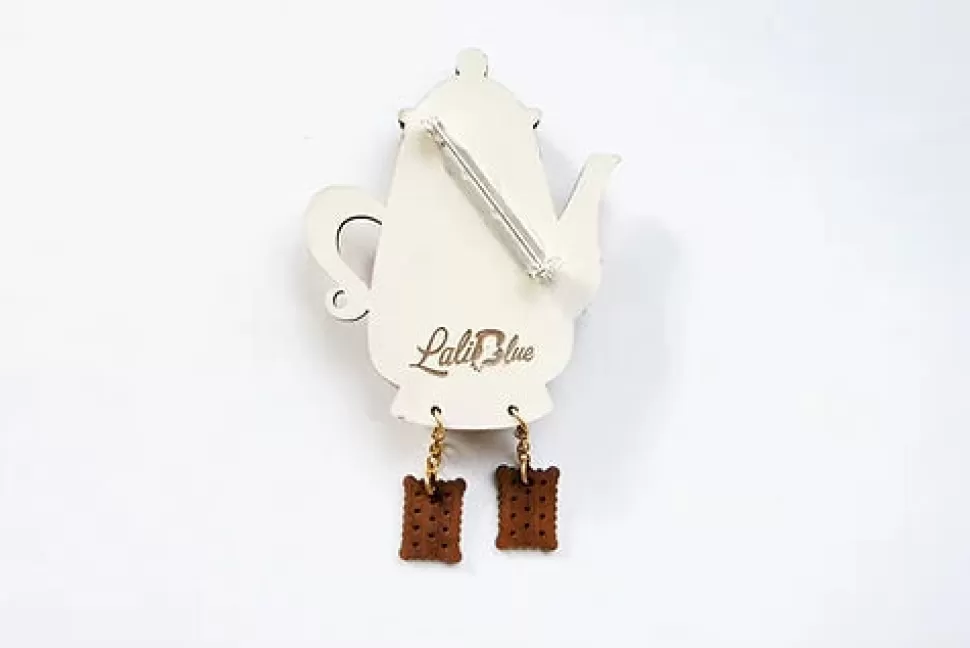 Best Sale Origami Doll Laliblue Teapot Clock Brooch