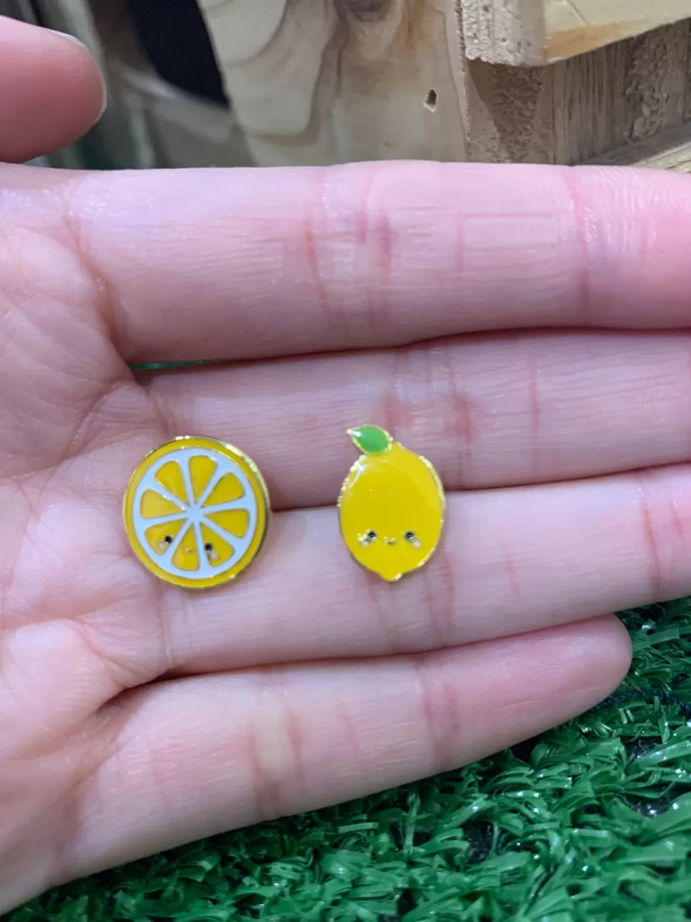 Clearance Origami Doll Lemon Earring