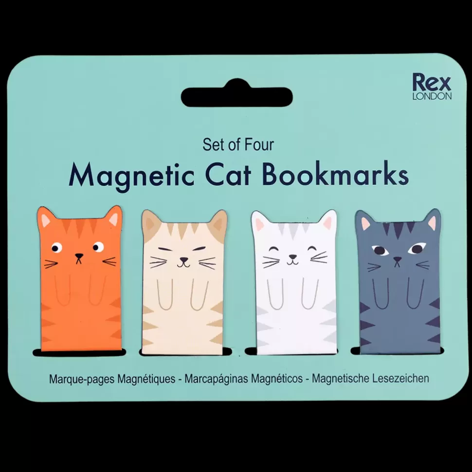 Store Origami Doll Magnetic Cat Bookmarks (set Of 4)