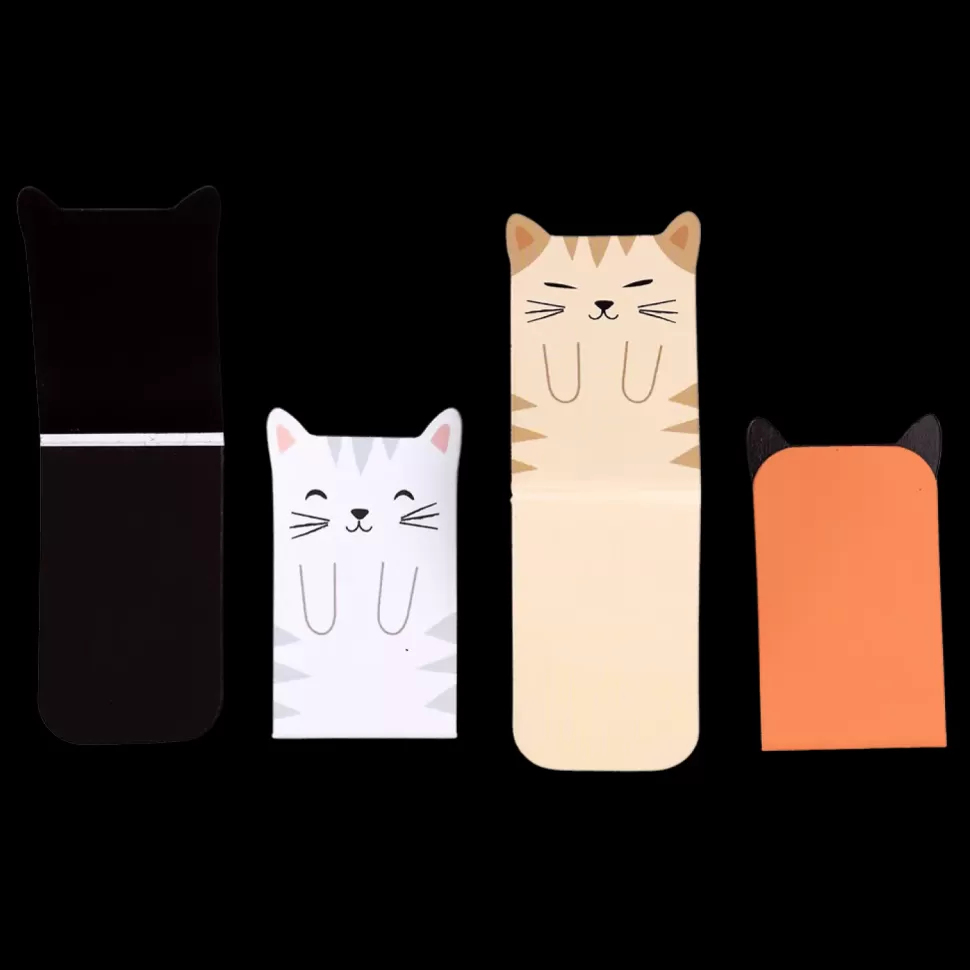 Store Origami Doll Magnetic Cat Bookmarks (set Of 4)