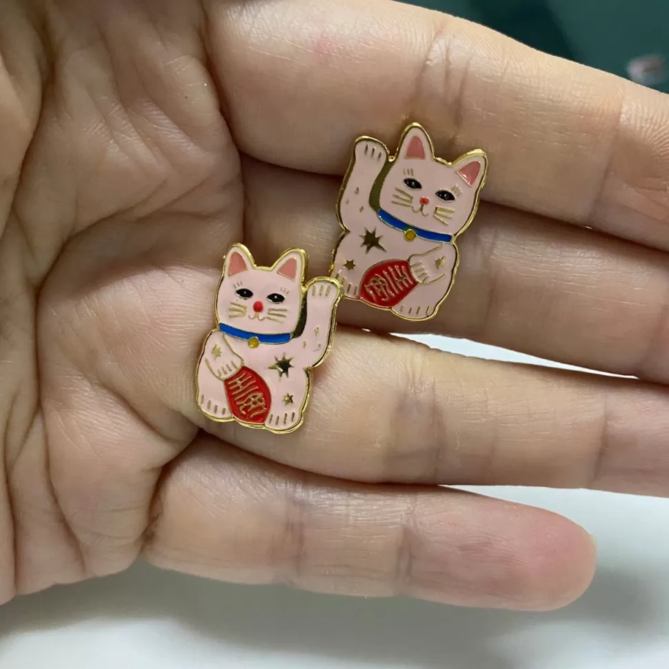 Cheap Origami Doll Maneki-Neko Lucky Cat Earring