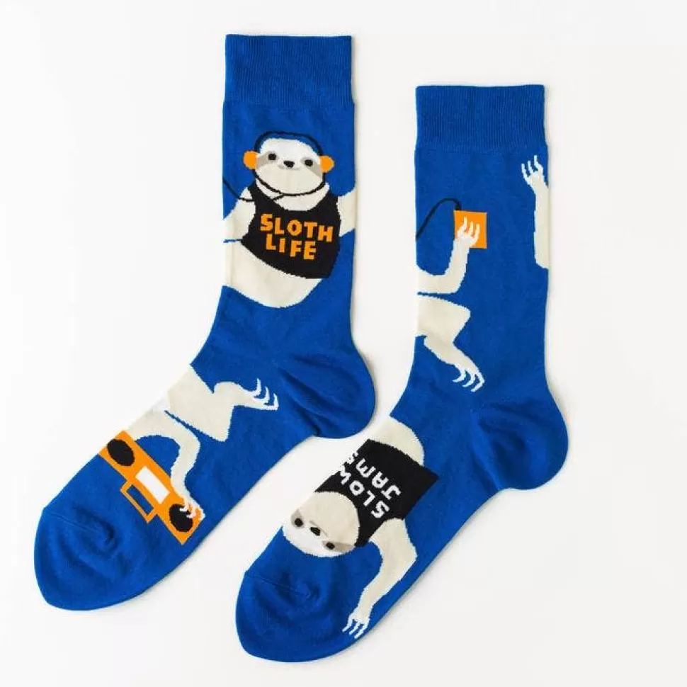 Best Origami Doll Men's Socks - Sloth Life Crew Socks - Fun Father's Day Gift