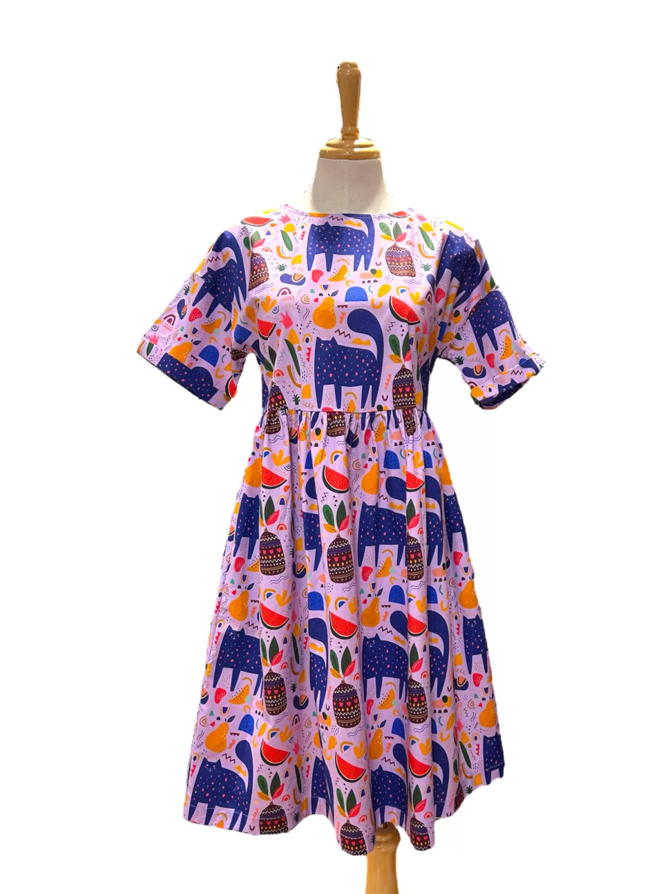 Flash Sale Origami Doll Molly Dress - Purple cat