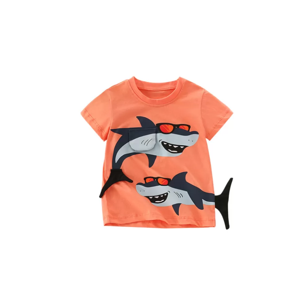 Store Origami Doll Mr Shark kids tee