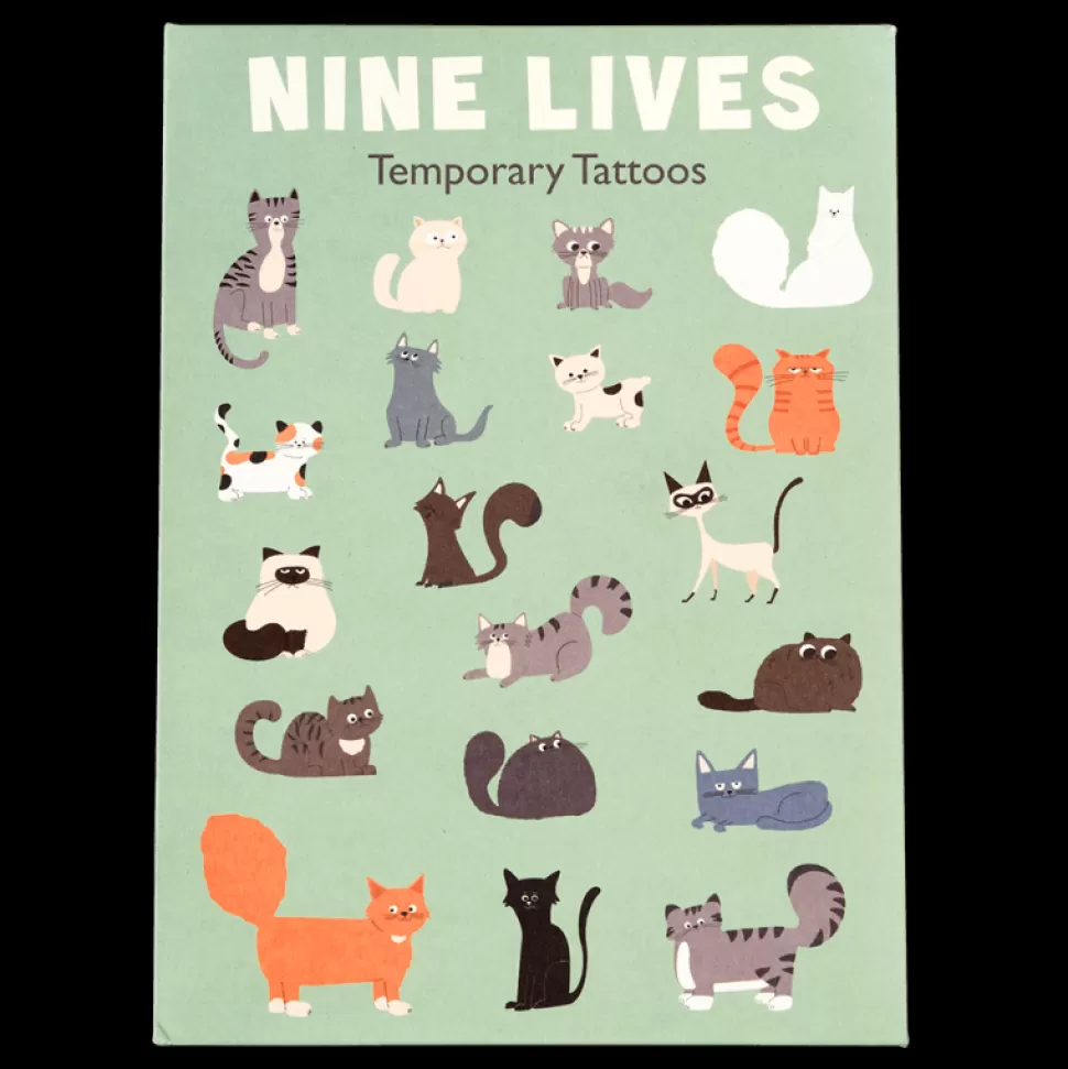 Store Origami Doll Nine Lives Temporary Tattoos