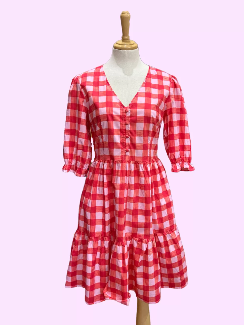 Hot Origami Doll Olivia Dress - gingham