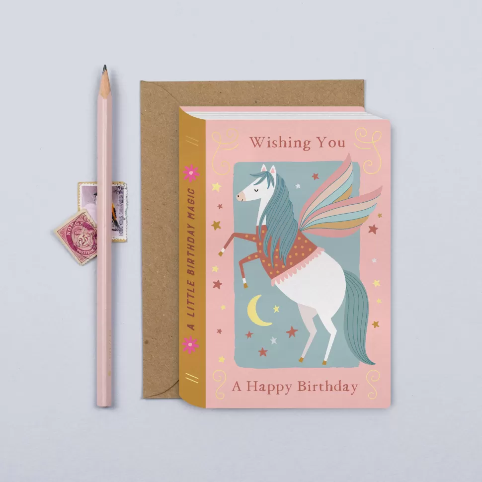 Clearance Origami Doll Pegasus Book Kid's Birthday Card | Children's Birthday Card