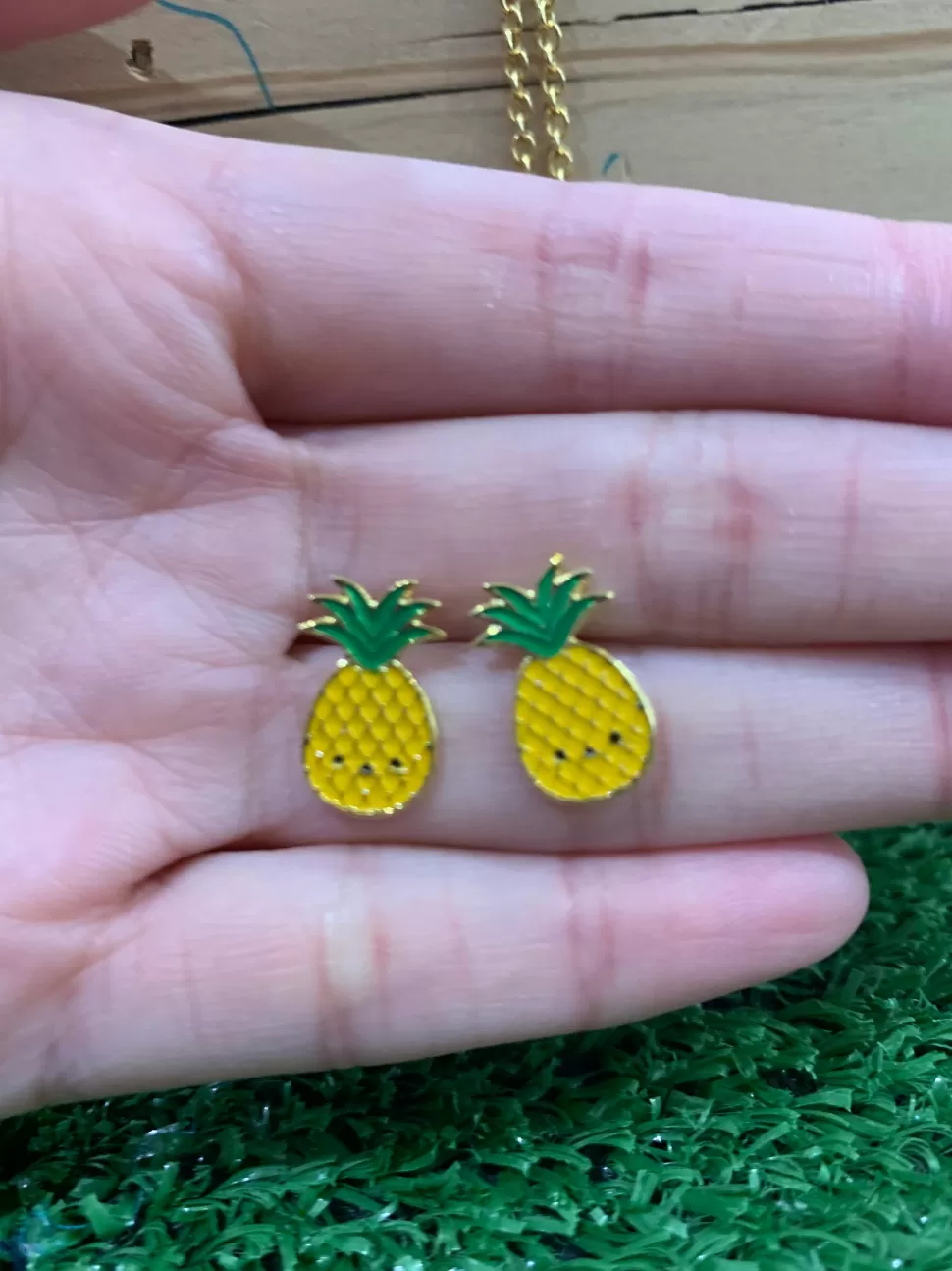 Online Origami Doll Pineapple Earring