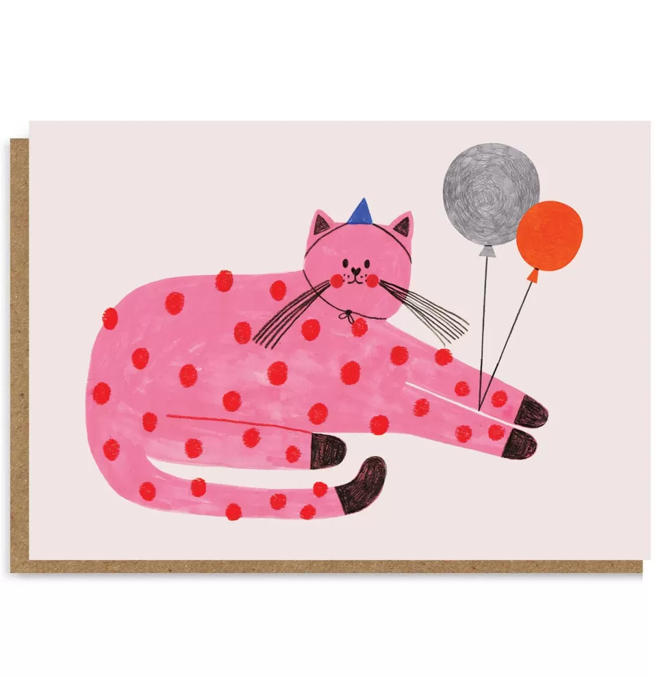 Outlet Origami Doll PINK CAT card