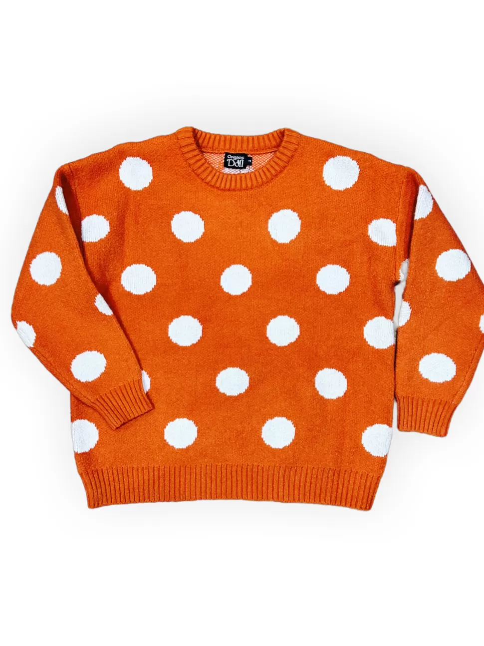 Online Origami Doll Polkadot Knit pullover - Orange