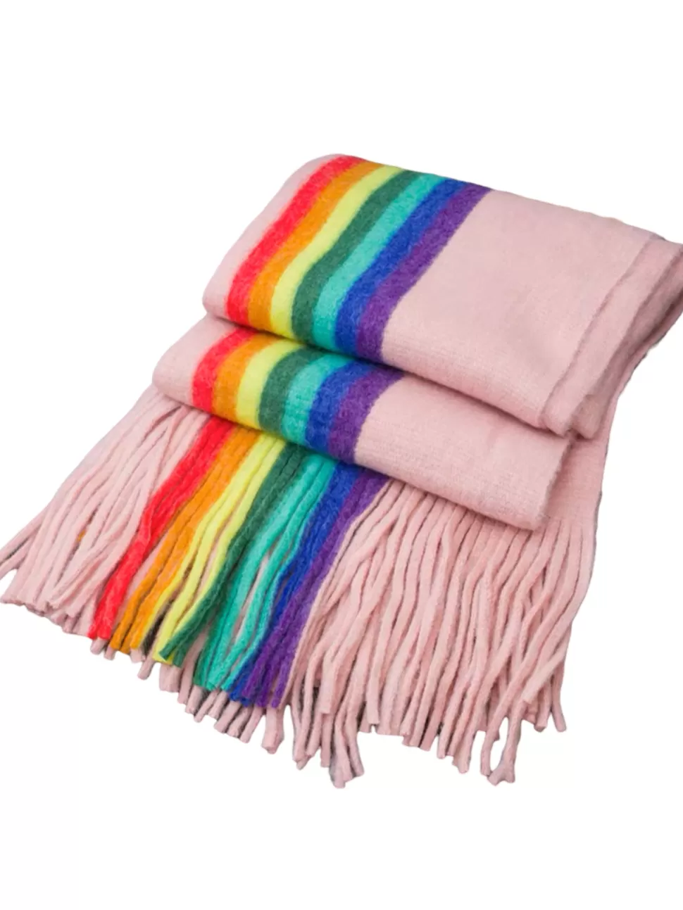 Cheap Origami Doll Rainbow knit scarves