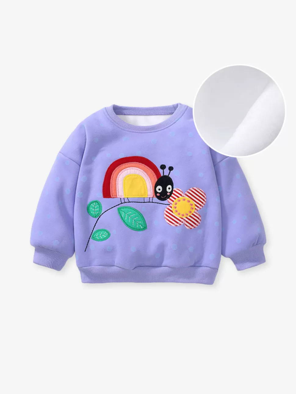 Fashion Origami Doll Rainbow ladybug fleece pullover