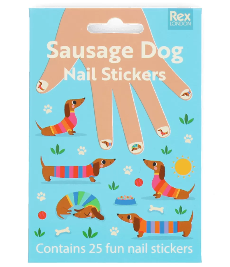 Shop Origami Doll Rex London Child Nail Stickers - Sausage Dog