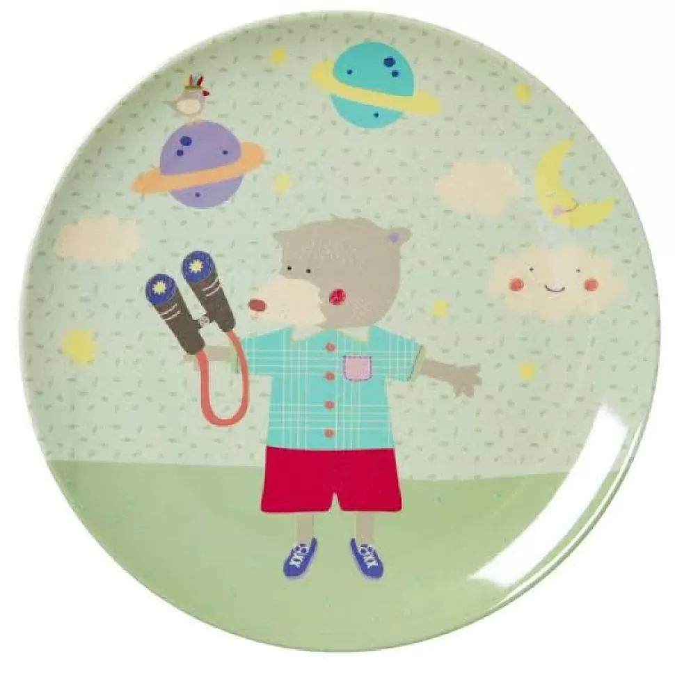 Best Origami Doll RICE Kids Melamine Plate - Happy Camper